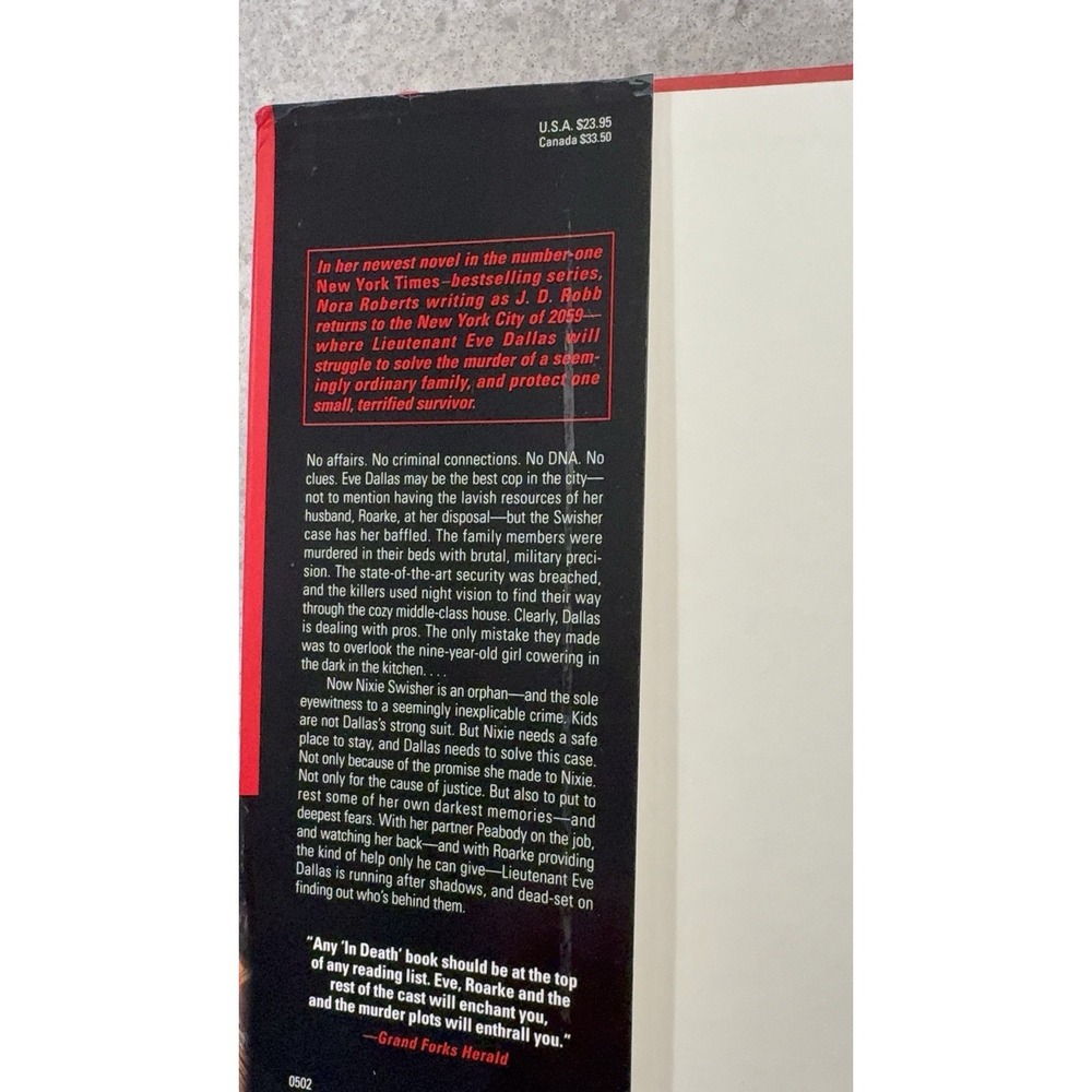 Nora Roberts J.D. Robb Survivor in Death Hardcover Novel with Dust Jacket - Picture 4 of 12